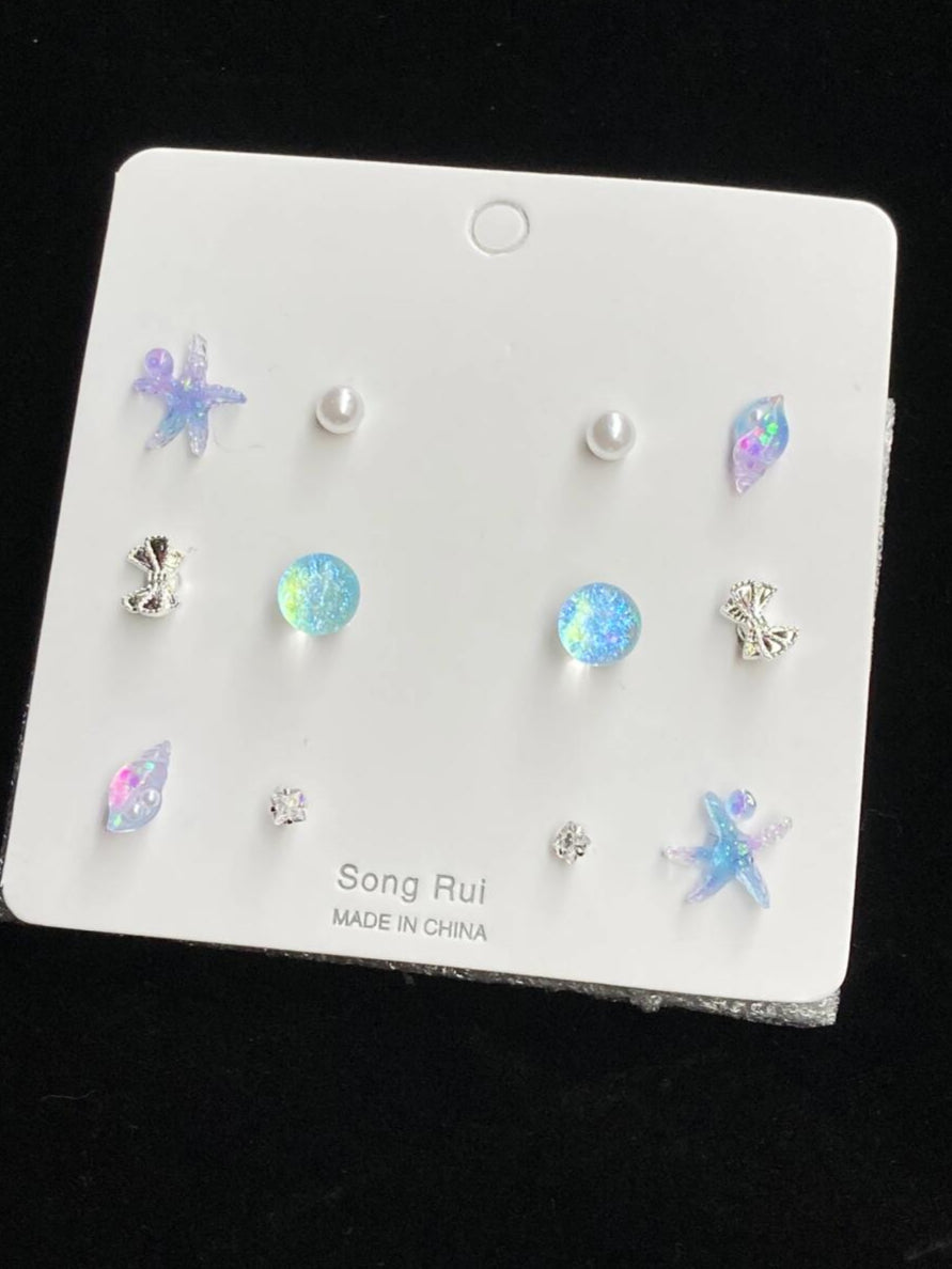 Beach Party Stud Set | Ocean Mix (12 pcs) & Sun‑Kissed Shine (Limited Edition)