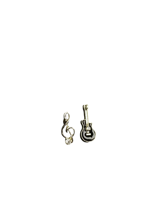 Y2Bling Guitarist Stud Earrings | Rock Guitar Motif (Limited Edition)