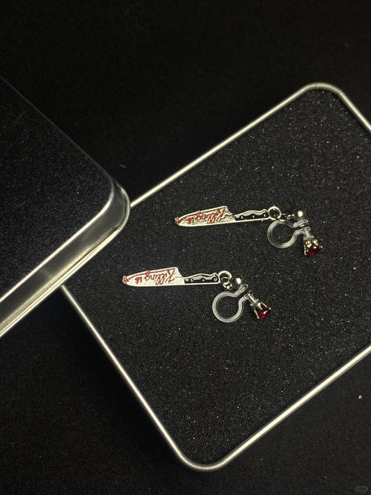 Kill Bill Ear Clips | Red & Black Punk Edge (Limited Edition)