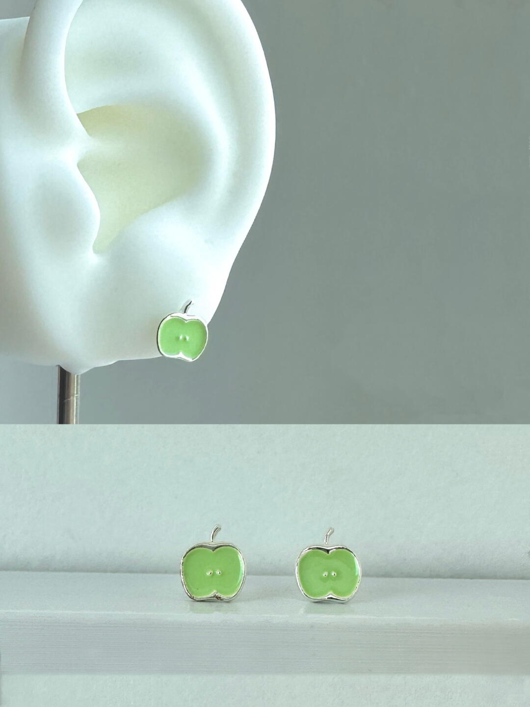 Green Apple Paradise | Tangy Summer Apple Stud Earrings (Y2K Limited)