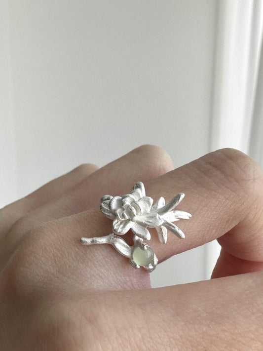 Spring Prelude | Bamboo Shadow & Blossom Ripple Ring (Y2K Limited)