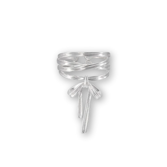 Pure White Overture Ring | Elegant Ribbon & Poetic Design (Limited Edition)