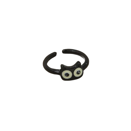 Xiao Hei | Wandering Cat Spirit Companion Statement Ring (Y2K Limited)