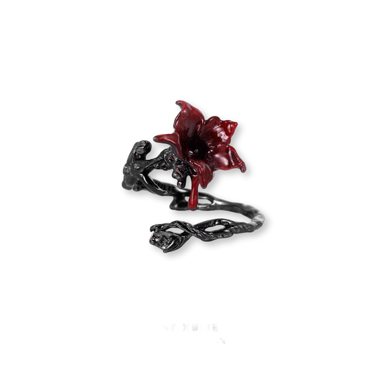 Datura Stramonium | Broken Mandrake Flower Statement Ring (Y2K Limited)