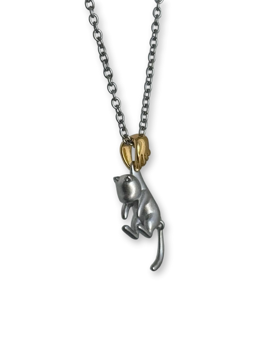 Caught Again | Playful Kitten Charm Necklace (Y2K One-of-a-Kind)