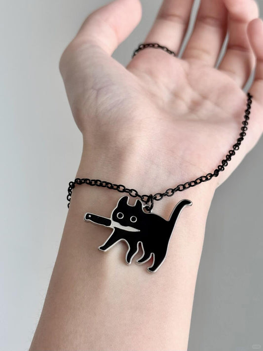 Stealth Cat | Assassin’s Secret Mission Pendant Necklace (Y2K Limited)