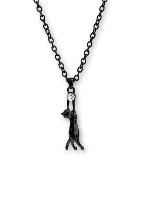 Shiny Stone Necklace | Playful Feline Charm (Limited Edition)