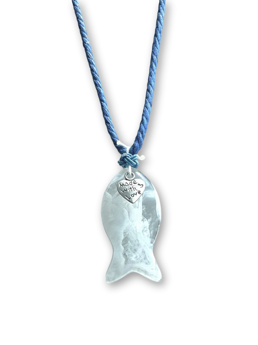 Swim Until the Sea Turns Blue Necklace | Poetic Elegance & Timeless Dreams (Limited Edition)