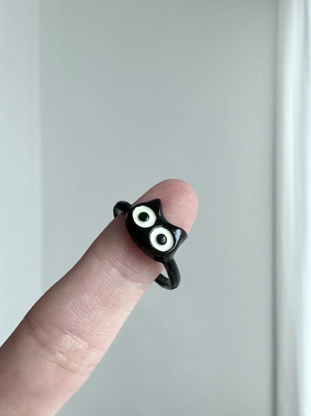 Xiao Hei | Wandering Cat Spirit Companion Statement Ring (Y2K Limited)