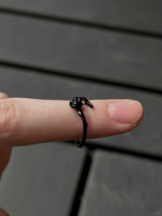 She’s a Difficult Flower | Black Rose Thorn Ring for the Beautifully Guarded