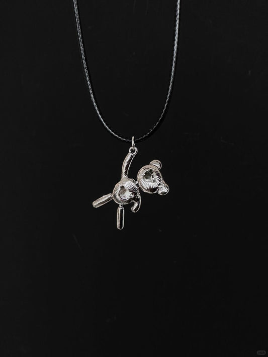 Don't Leave Me Teddy | Punk Distressed Bear Pendant Necklace (Y2K Limited)