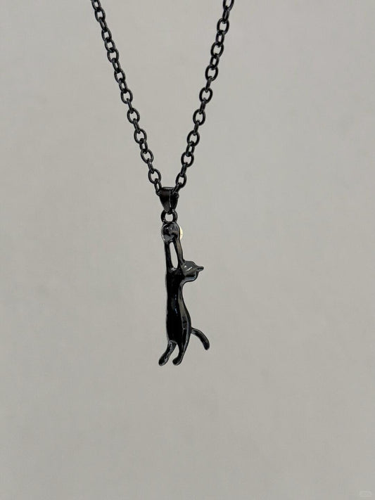 Shiny Stone Necklace | Playful Feline Charm (Limited Edition)
