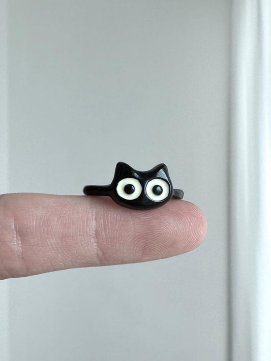 Xiao Hei | Wandering Cat Spirit Companion Statement Ring (Y2K Limited)