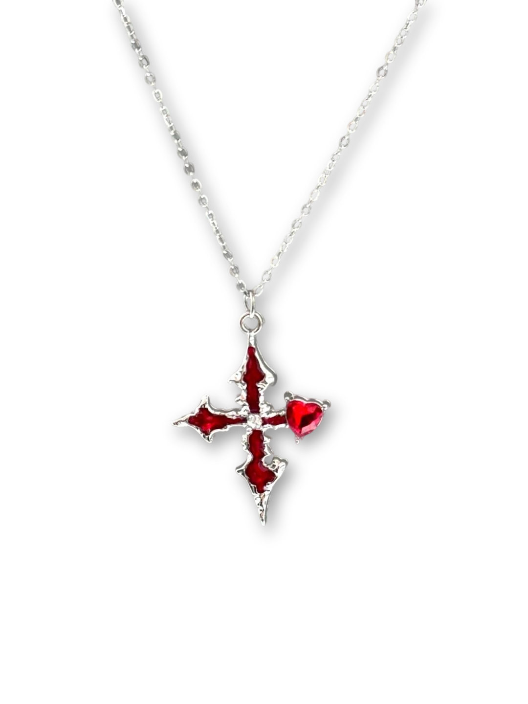 Blood-Red Cross Necklace | Gothic Scarlet Elegance & Dark Design (Limited Edition)