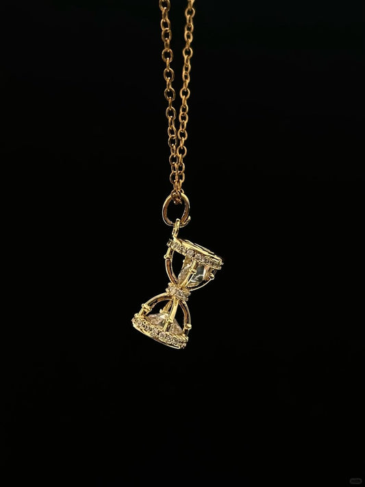 Gilded Silence | Time’s Hourglass Truth Statement Necklace (Y2K Limited)