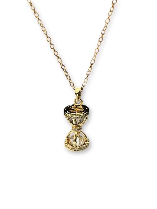 Gilded Silence | Time’s Hourglass Truth Statement Necklace (Y2K Limited)