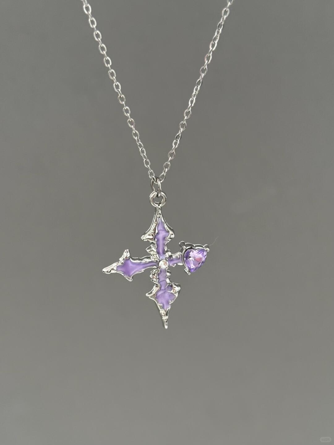 Purple Stigmata Necklace | Gothic Elegance & Poetic Design (Limited Edition)
