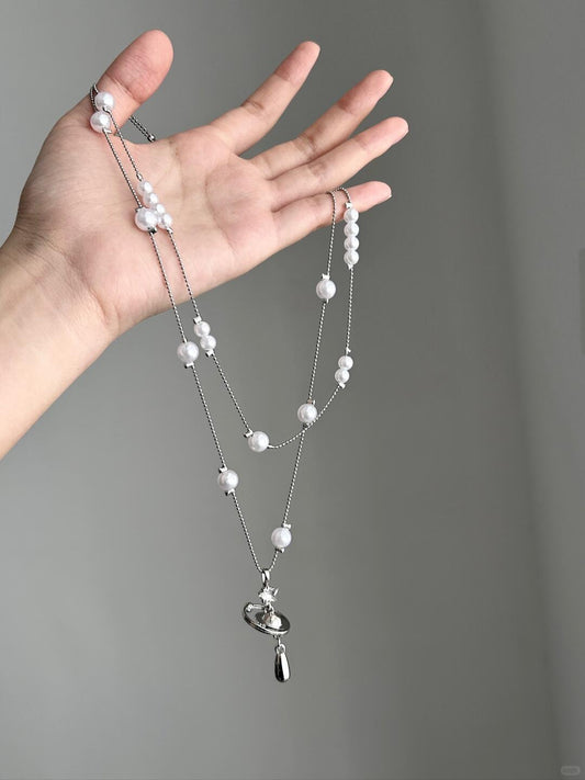 Saturn Pearl Necklace | Cosmic Elegance & Poetic Beauty (Limited Edition)