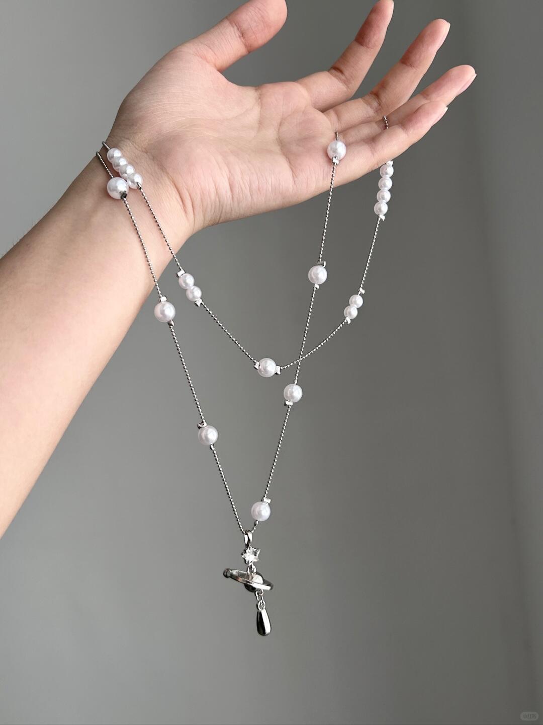 Saturn Pearl Necklace | Cosmic Elegance & Poetic Beauty (Limited Edition)