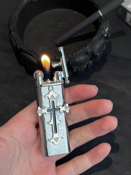 Sinful Angel Profane Verse | Cross Flame Lighter (Y2K One-of-a-Kind)