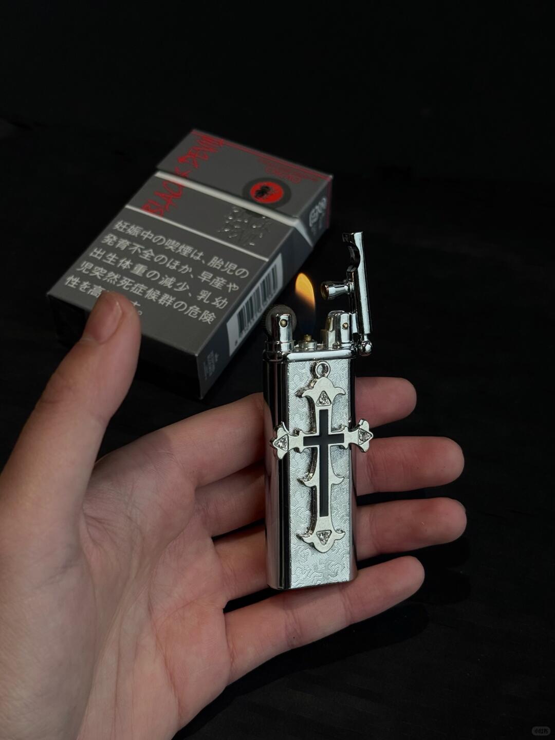 Sinful Angel Profane Verse | Cross Flame Lighter (Y2K One-of-a-Kind)