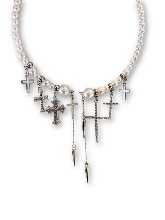 PearlCr Cross Necklace | Gothic Elegance & Grand Escape (Limited Edition)
