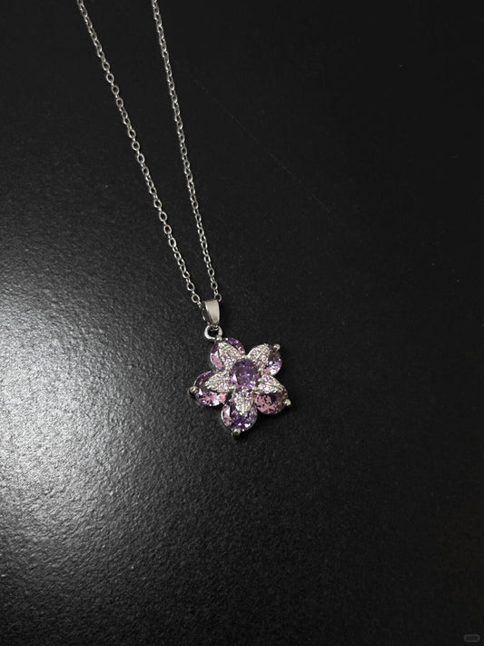 Vintage Violet Reverie | Rotating Pendant Necklace (Y2K Limited)