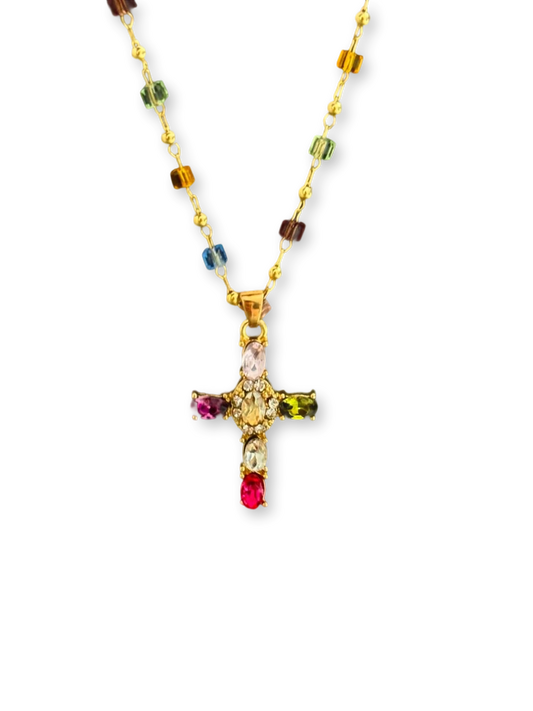 Vintage Stained Glass | Colorful Pilgrimage Light Necklace (Y2K Limited)