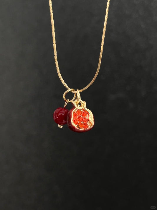 Vintage Crimson Glow | Pomegranate Light Revival Necklace (Y2K Limited)