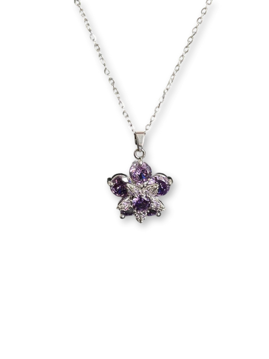 Vintage Violet Reverie | Rotating Pendant Necklace (Y2K Limited)