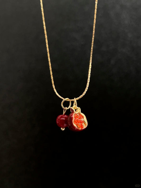Vintage Crimson Glow | Pomegranate Light Revival Necklace (Y2K Limited)