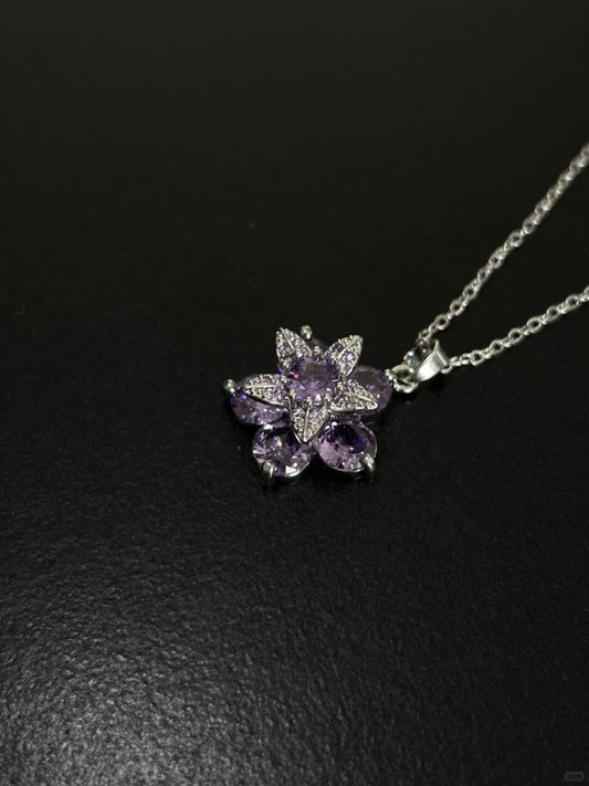 Vintage Violet Reverie | Rotating Pendant Necklace (Y2K Limited)
