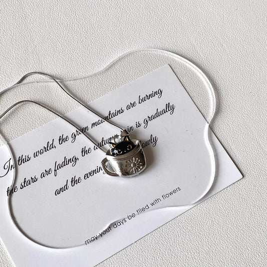 Black Cat Necklace for the Watchful and Unfollowed