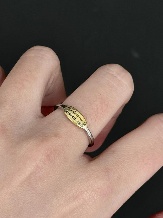 You Deserve to Be Loved Ring | Kafka-Inspired Elegance & Poetic Design (Limited Edition)