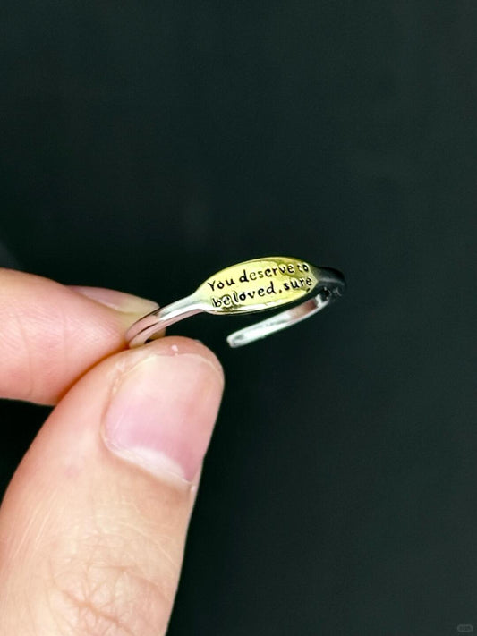 You Deserve to Be Loved Ring | Kafka-Inspired Elegance & Poetic Design (Limited Edition)