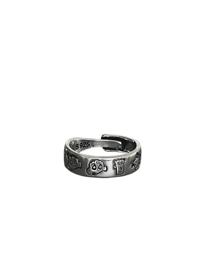 Shinnosuke-Inspired Statement Ring | Bold Childhood Icon Meets Streetwear Drip