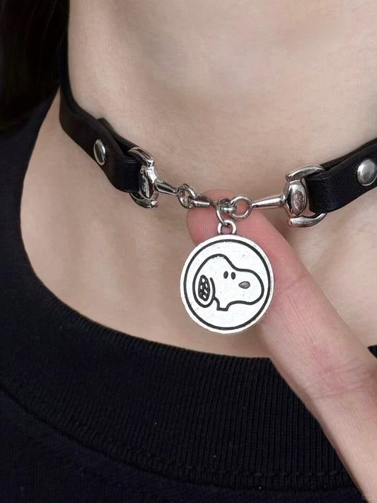 100% Puppy Love | Cartoon Dog Silhouette Choker (Y2K Limited)