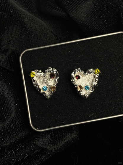 Colorful Heart Stud Earrings | Pastel Pop & Everyday Shine (Limited Edition)