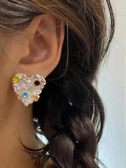 Colorful Heart Stud Earrings | Pastel Pop & Everyday Shine (Limited Edition)