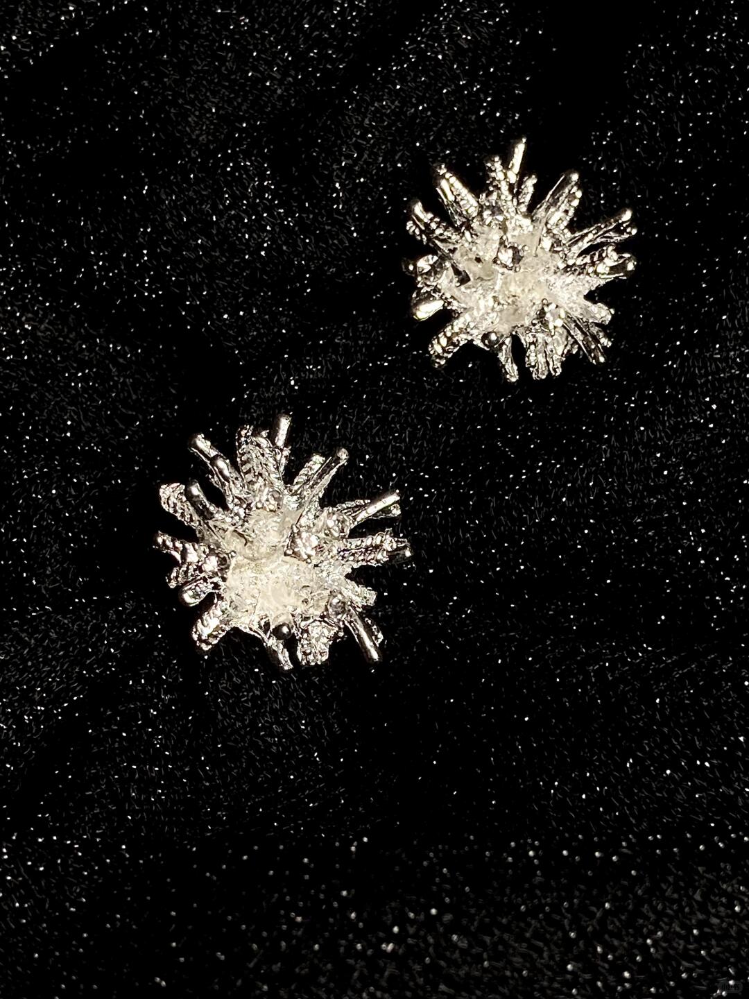 Cold Fireworks Stud Earrings | Irregular Sparkle & Night‑Sky Glow (Limited Edition)