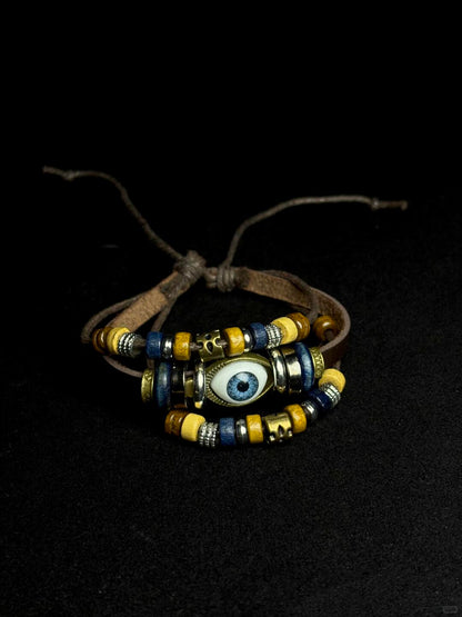 Steely Bracelet | Leather Cord & Beaded Indie Edge (Limited Edition)
