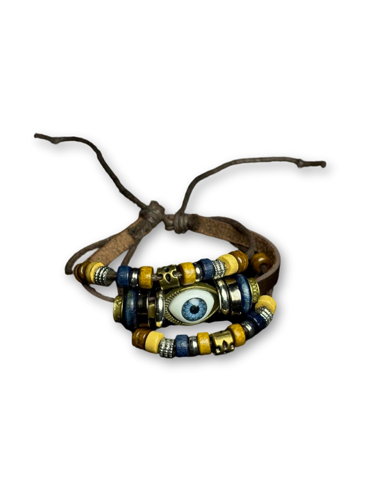 Steely Bracelet | Leather Cord & Beaded Indie Edge (Limited Edition)
