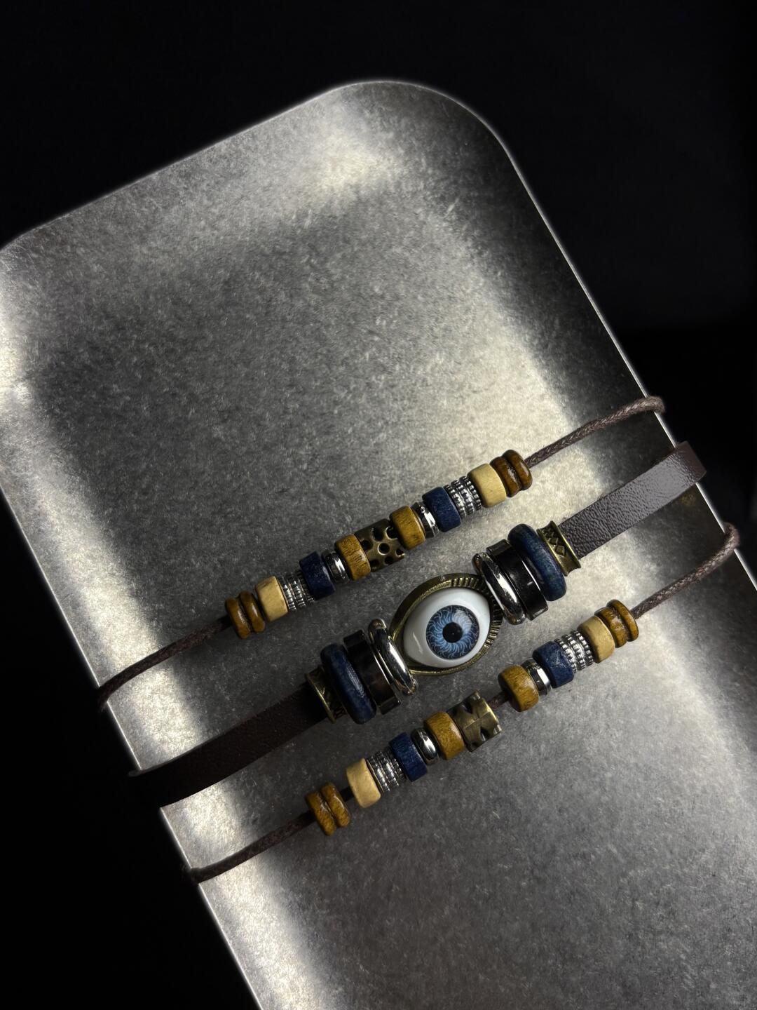 Steely Bracelet | Leather Cord & Beaded Indie Edge (Limited Edition)
