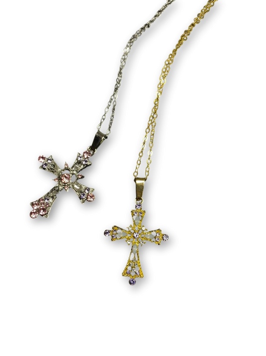 Y2Bling Cross Necklace | Bold Cross Pendant (Limited Edition)