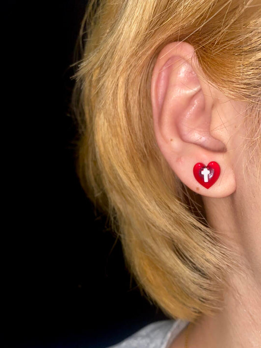 Y2Bling Triple Heart Stud Earrings | Heart String (3 Colors, Limited Edition)