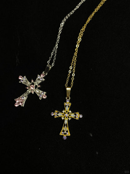 Y2Bling Cross Necklace | Bold Cross Pendant (Limited Edition)