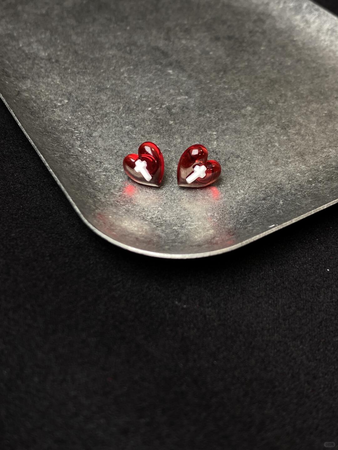 Scarlet Vow Titanium Earrings | Black & Pink Duo, Indie Edge (Limited Edition)