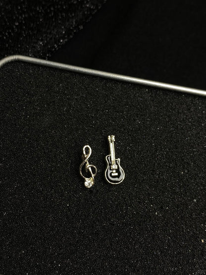 Y2Bling Guitarist Stud Earrings | Rock Guitar Motif (Limited Edition)