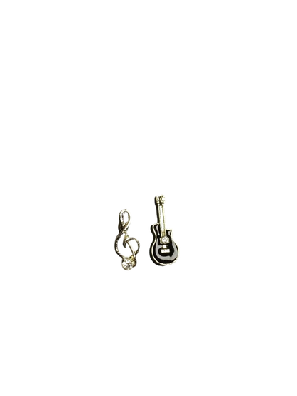 Y2Bling Guitarist Stud Earrings | Rock Guitar Motif (Limited Edition)