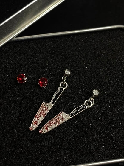 Kill Bill Stud Earrings | Punk Red‑and‑Black & Indie Edge (Limited Edition)